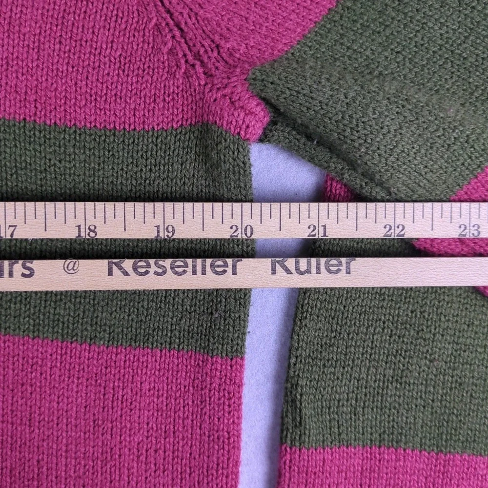 A Nightmare on Elm Street Sweater Mens Medium Red Green Stripe Pullover Crewneck